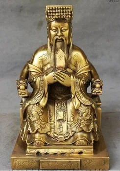 Čína Čistej Mosadze Sedieť Taoizmu Najvyššieho Božstva Jade Emperor Boh Dragon Župan Socha