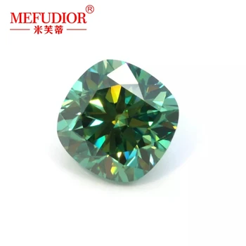 Štvorcový Vankúš Rez Moissanite Diamond Voľné Kamene, Vysoko Kvalitné VVS1 Zelená Farba Prejsť diamantovým S STIAHNUŤ Certifikované